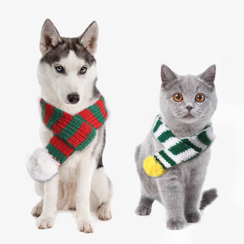 Pet Supplies Amazon - Amazon, pet knitted Christmas scarf, creative