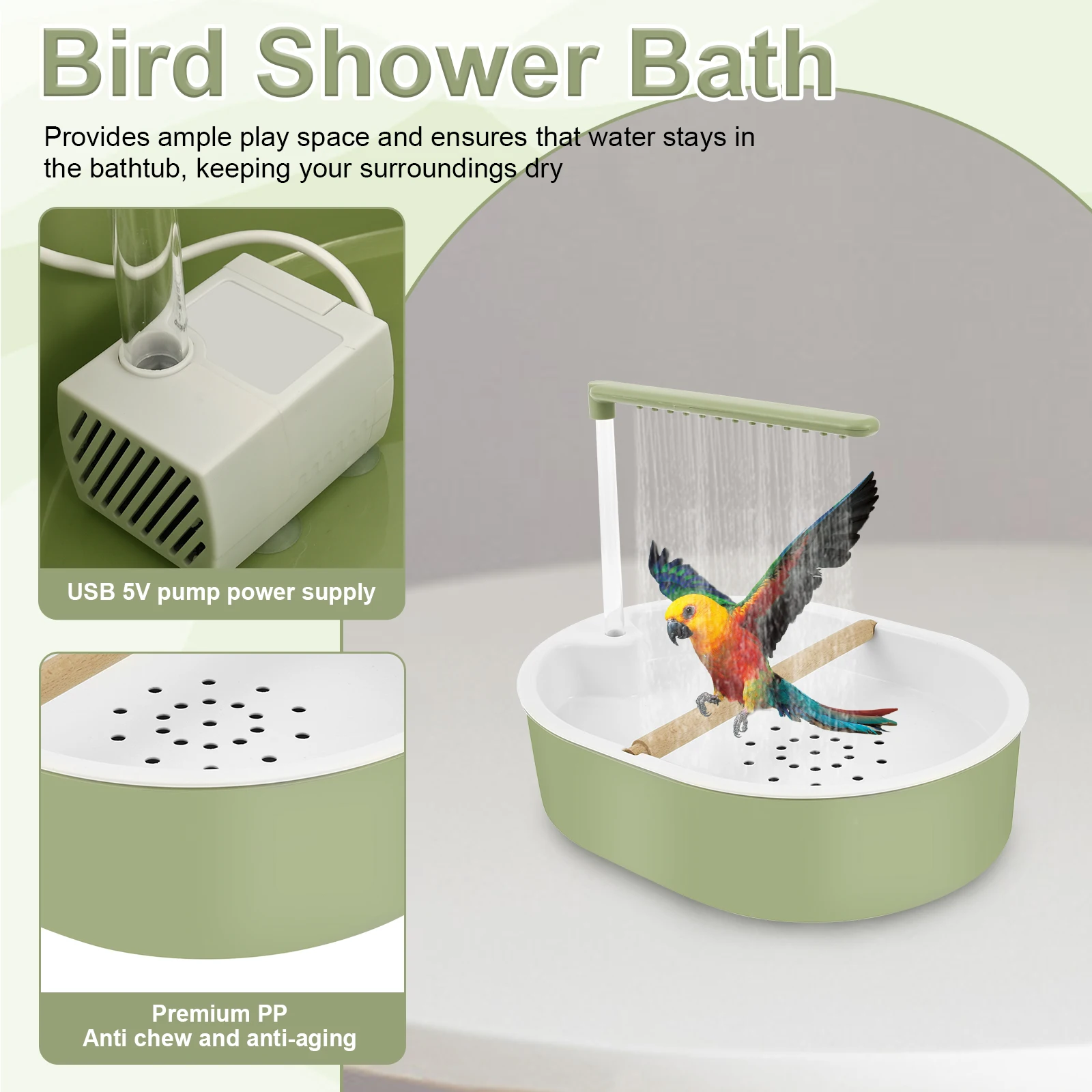 Parrot Automatic Bird Bath Tub - Pet Supplies Plus 评论和价格