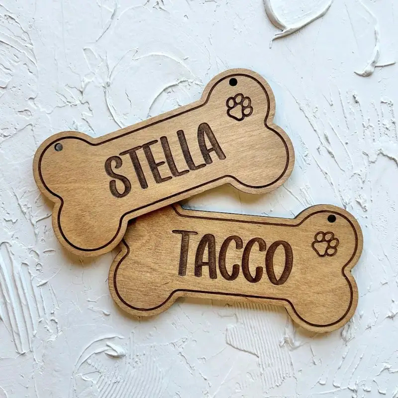5PCS Custom Wooden Dog Tag - P - Pet Supplies Us 评论和价格