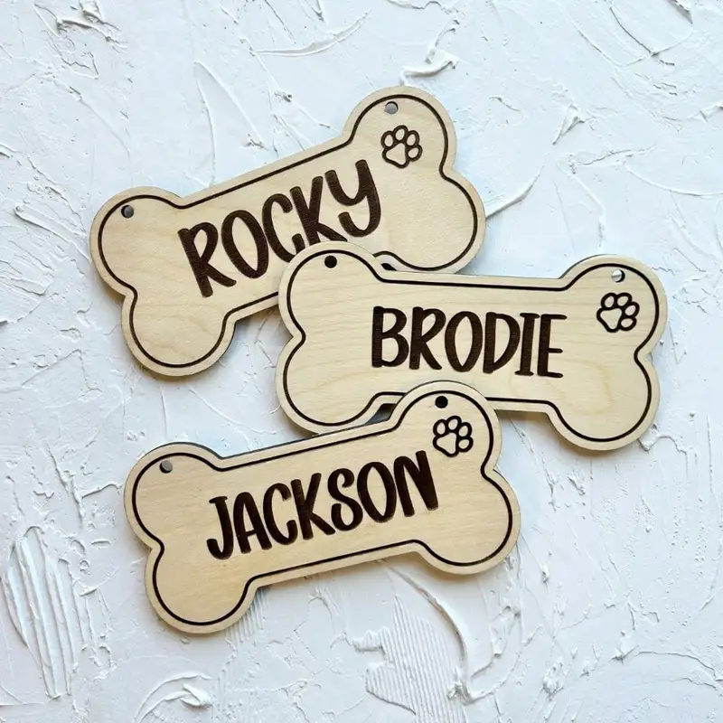 5PCS Custom Wooden Dog Tag - P - Pet Supplies Us 评论和价格
