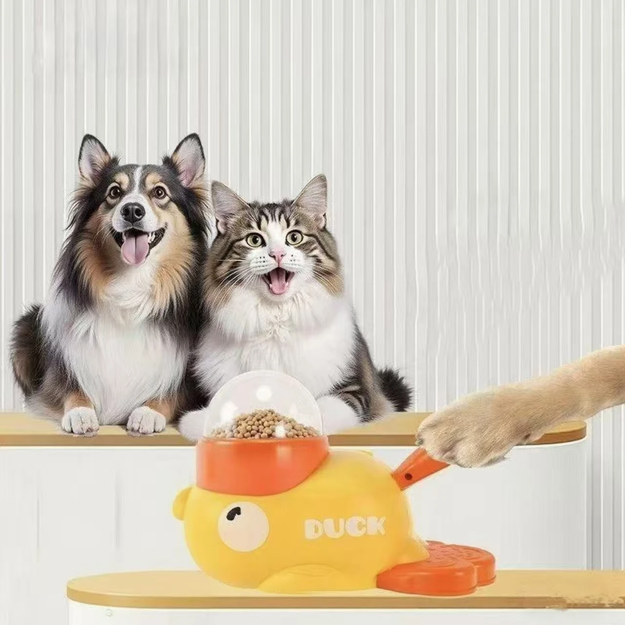 Yellow Duck-Shaped Interactive - Interactive Cat Toy 评论和价格